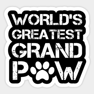 Grandpaw Worlds Greatest Grand Paw Funny Dogs Tee Sticker